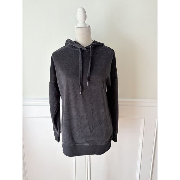Aeropostale Black Velour Hoodie XS/S Soft & Cozy Pullover Sweatshirt With Hood - Picture 1 of 5